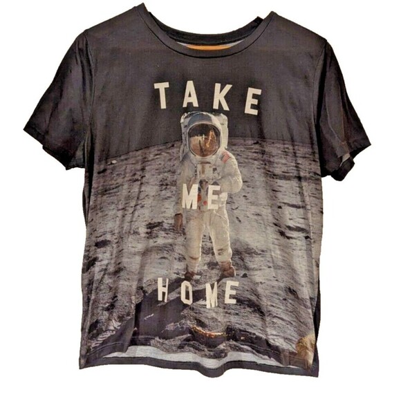 Astronaut Graphic T Shirt Space Moon Take Me Home Black Adult - Picture 1 of 6